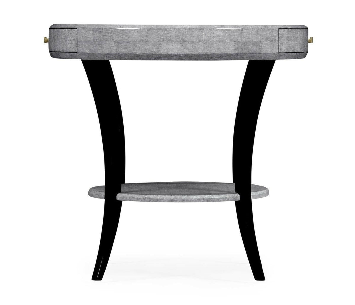 Jonathan Charles Round Side Table with Drawer Oriental - Smoke Eggshell.