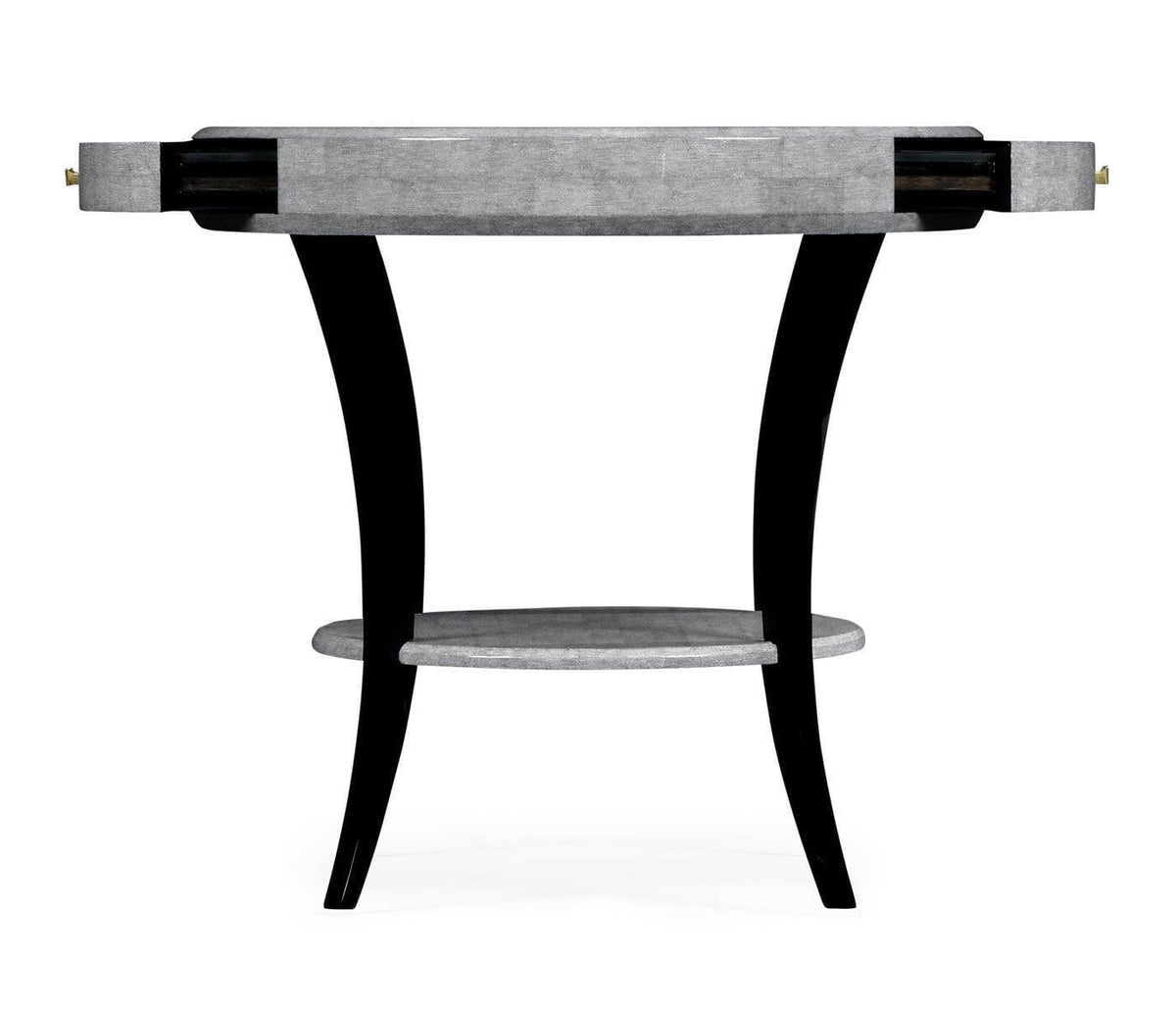 Jonathan Charles Round Side Table with Drawer Oriental - Smoke Eggshell.