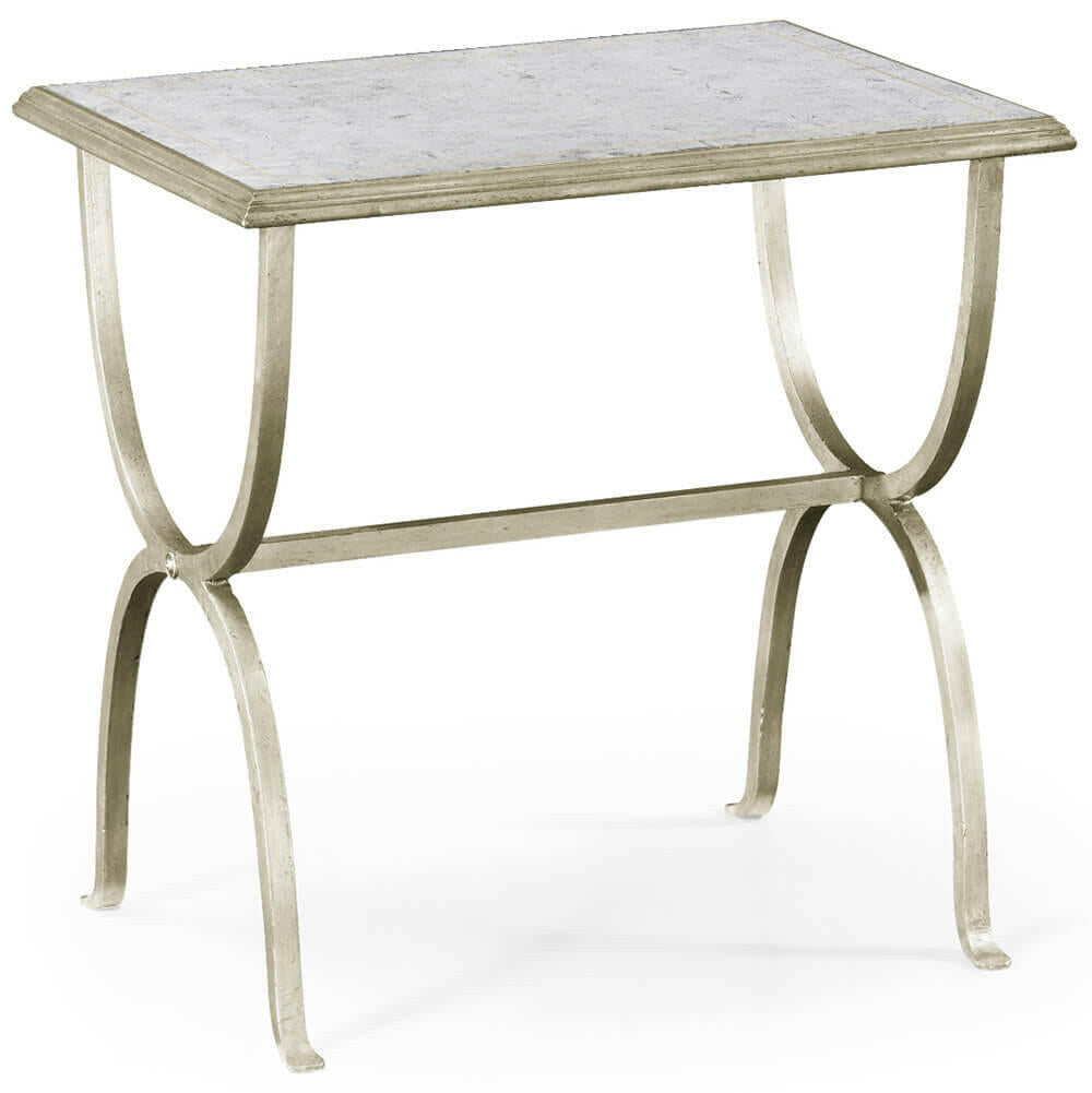 Jonathan Charles Side Table Horseshoe - Silver.