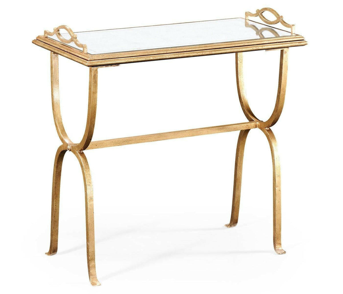 Jonathan Charles Side Table Horseshoe with Removable Tray Top - Gilded.