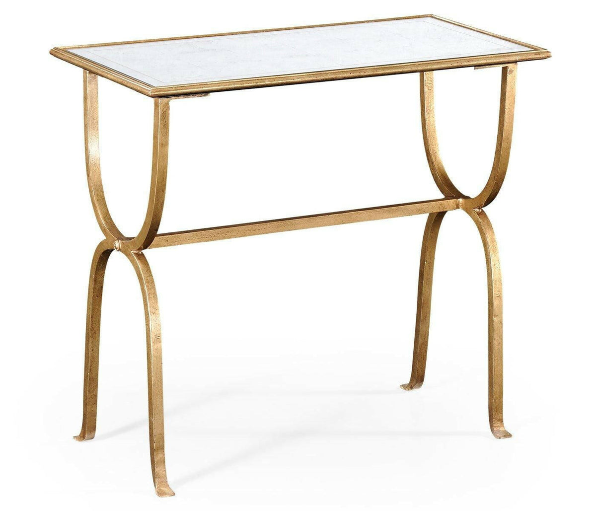 Jonathan Charles Side Table Horseshoe with Removable Tray Top - Gilded.