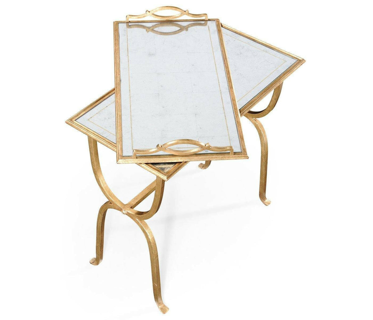 Jonathan Charles Side Table Horseshoe with Removable Tray Top - Gilded.