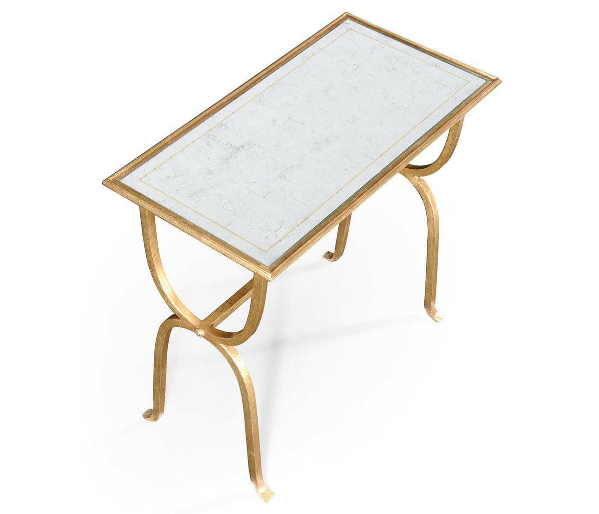 Jonathan Charles Side Table Horseshoe with Removable Tray Top - Gilded.
