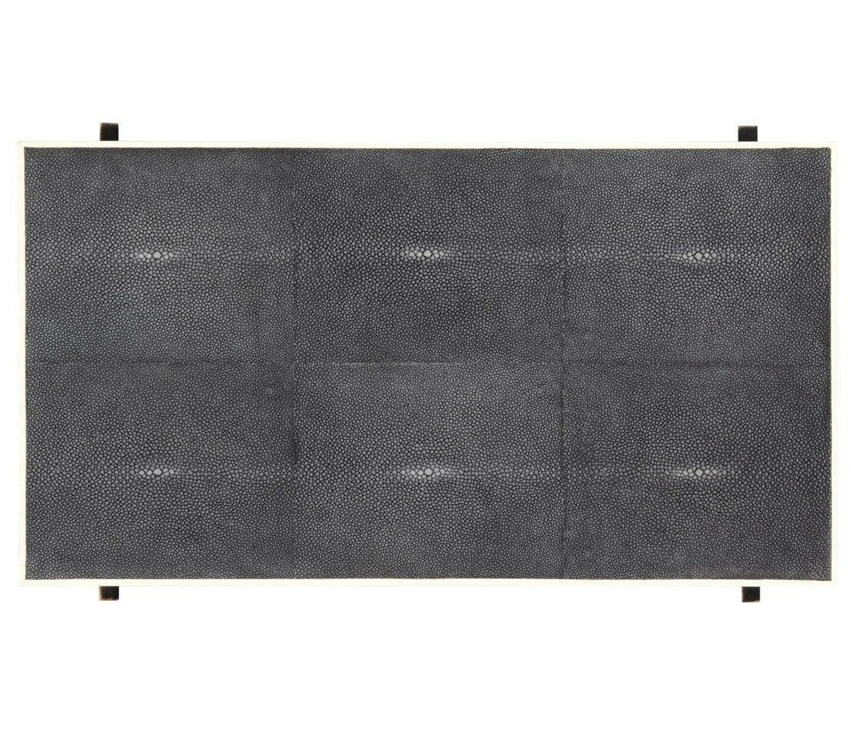 Jonathan Charles Side Table with Drawer Contemporary in Anthracite Shagreen - Bronze.