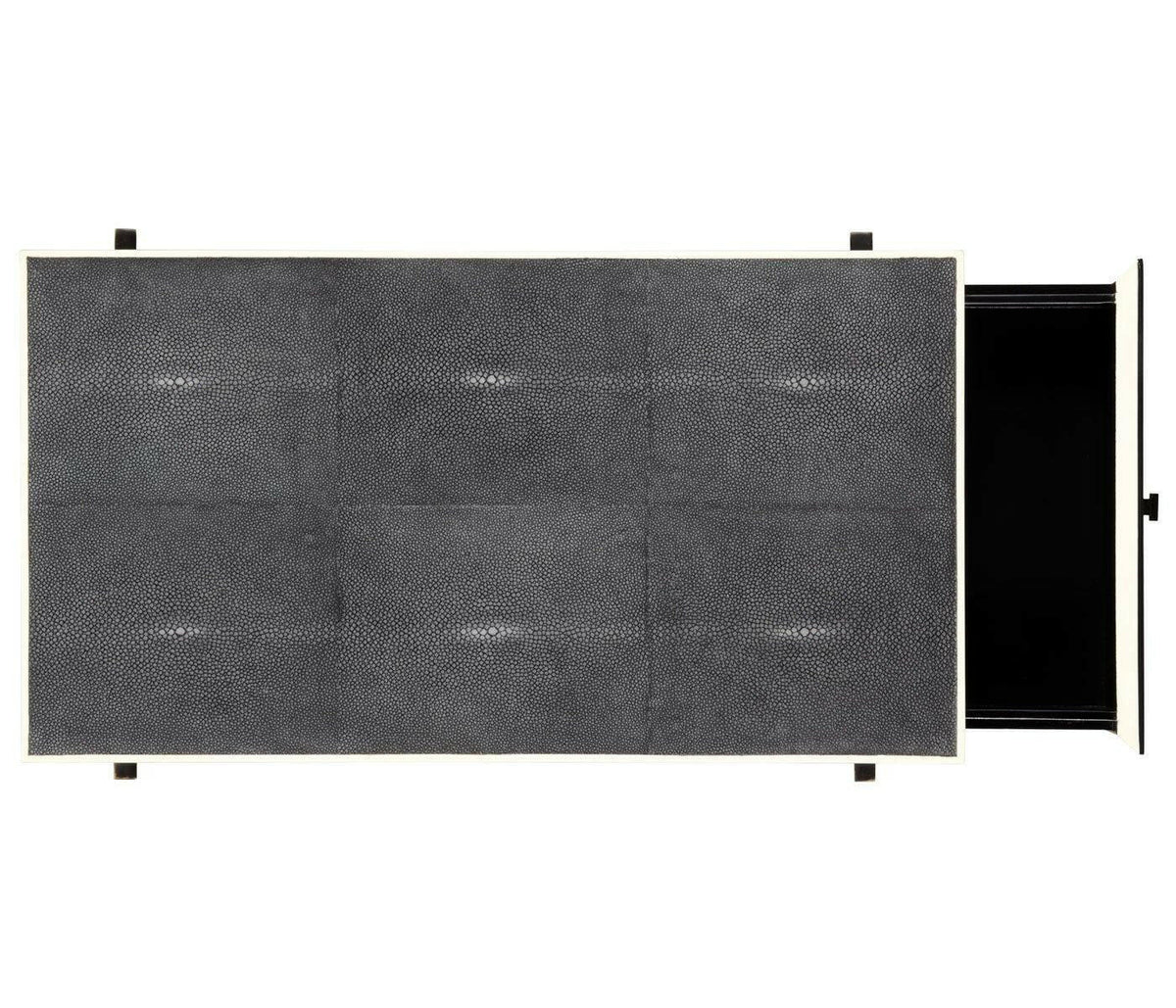 Jonathan Charles Side Table with Drawer Contemporary in Anthracite Shagreen - Bronze.