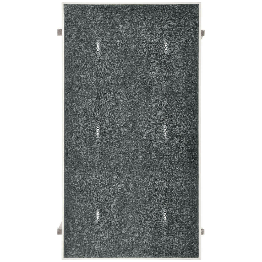 Jonathan Charles Side Table with Drawer Contemporary in Anthracite Shagreen - Silver.