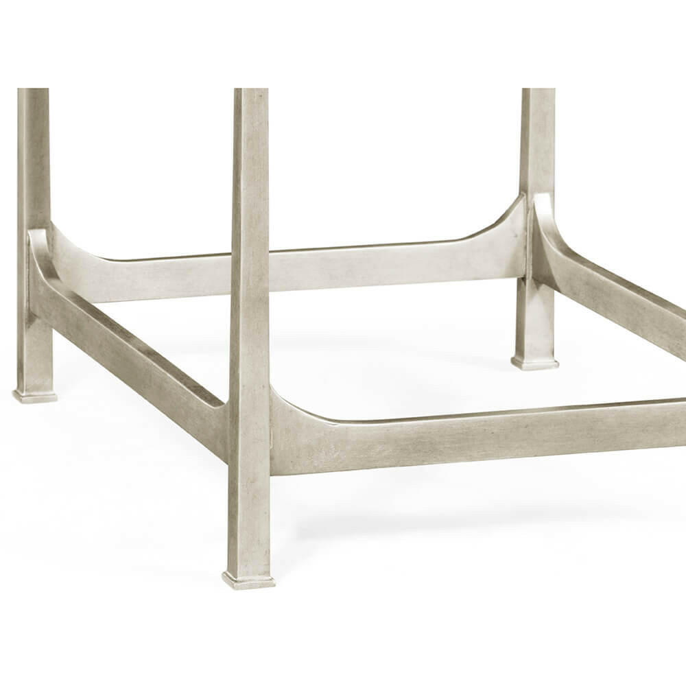 Jonathan Charles Side Table with Drawer Contemporary in Anthracite Shagreen - Silver.