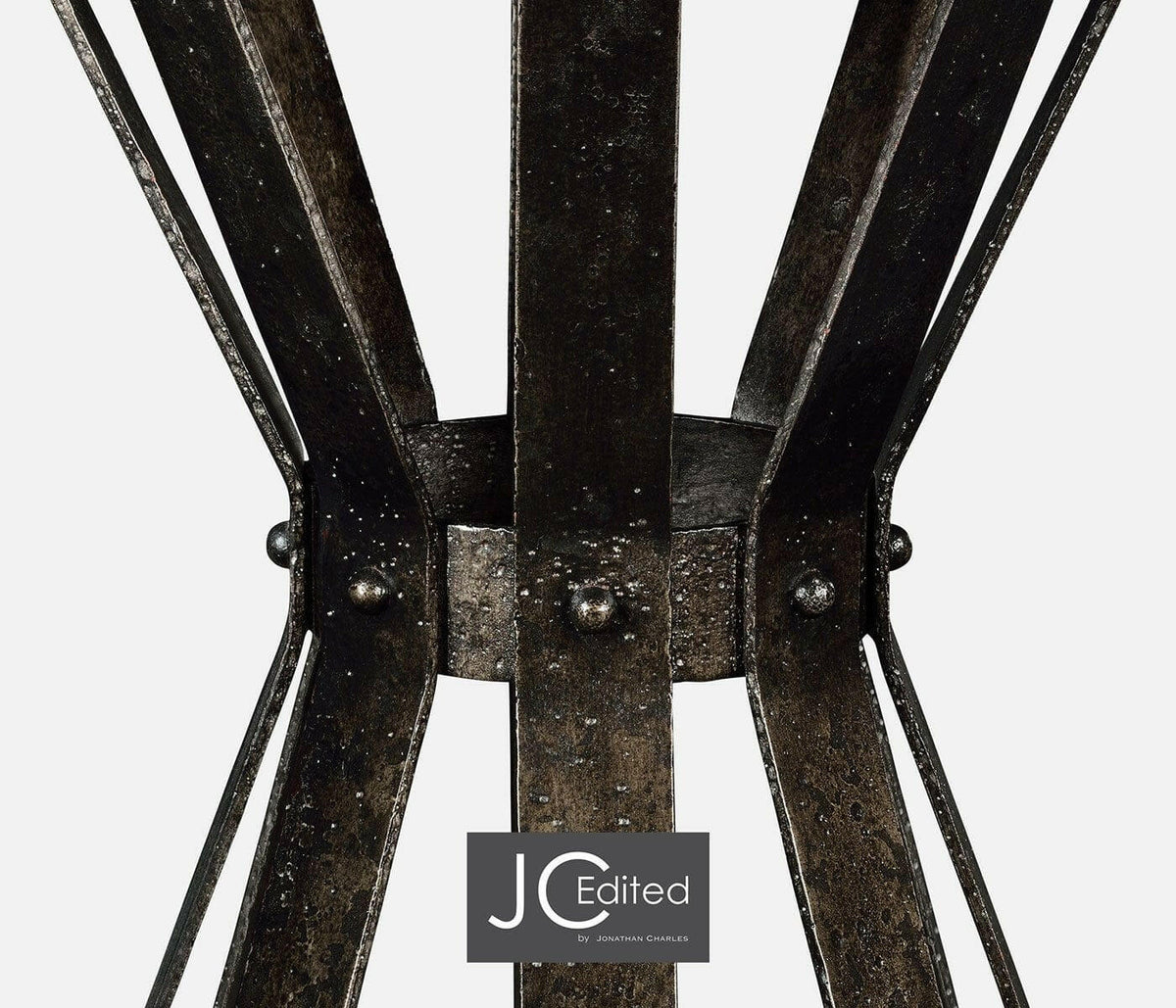 Jonathan Charles Side Table Wrought Iron with Marble Top - Light.