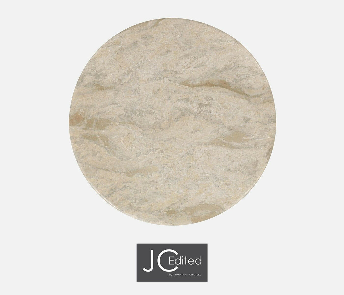 Jonathan Charles Side Table Wrought Iron with Marble Top - Light.