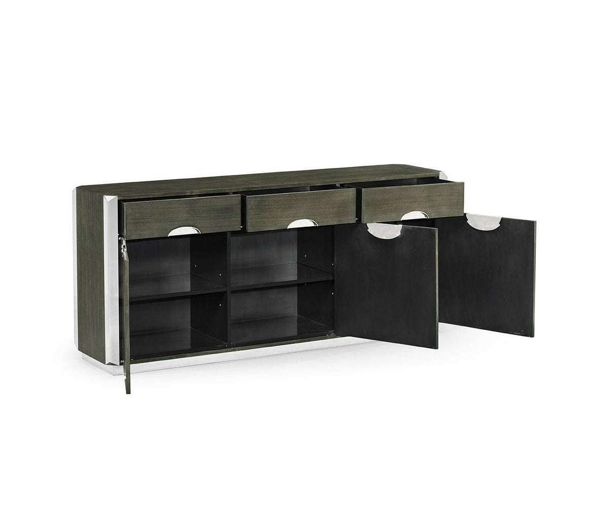 Jonathan Charles Sideboard Credenza in Dark Grey Walnut.
