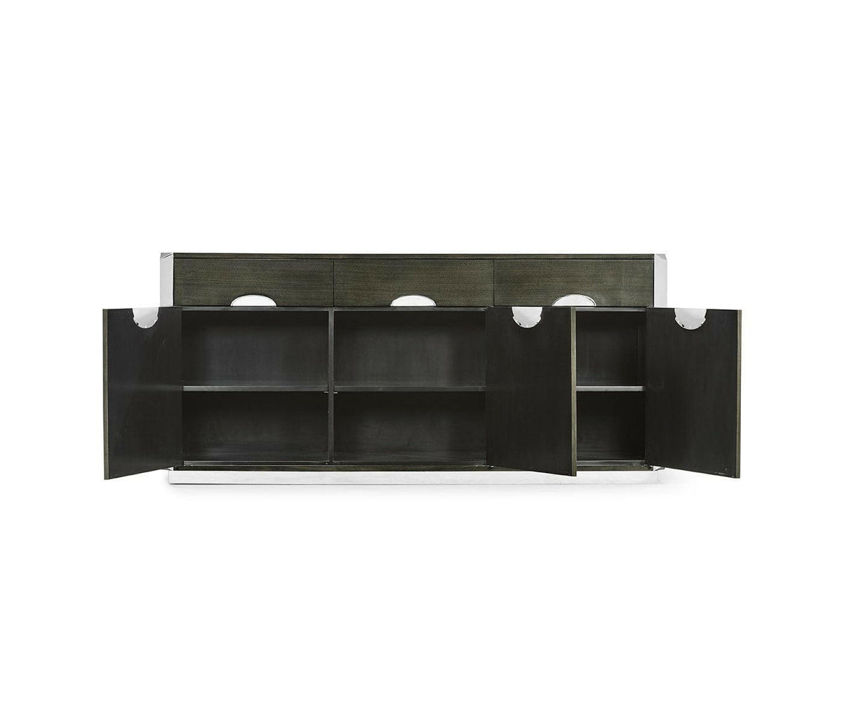 Jonathan Charles Sideboard Credenza in Dark Grey Walnut.
