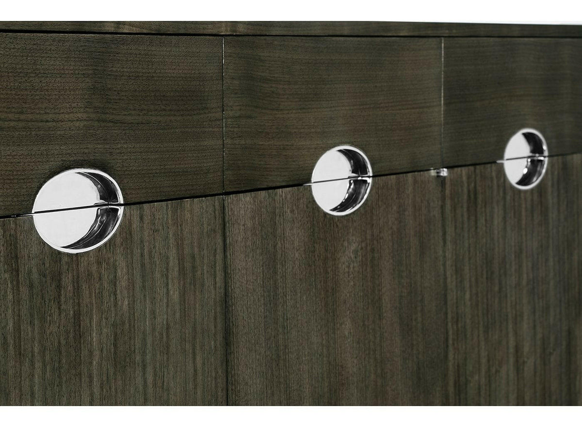 Jonathan Charles Sideboard Credenza in Dark Grey Walnut.