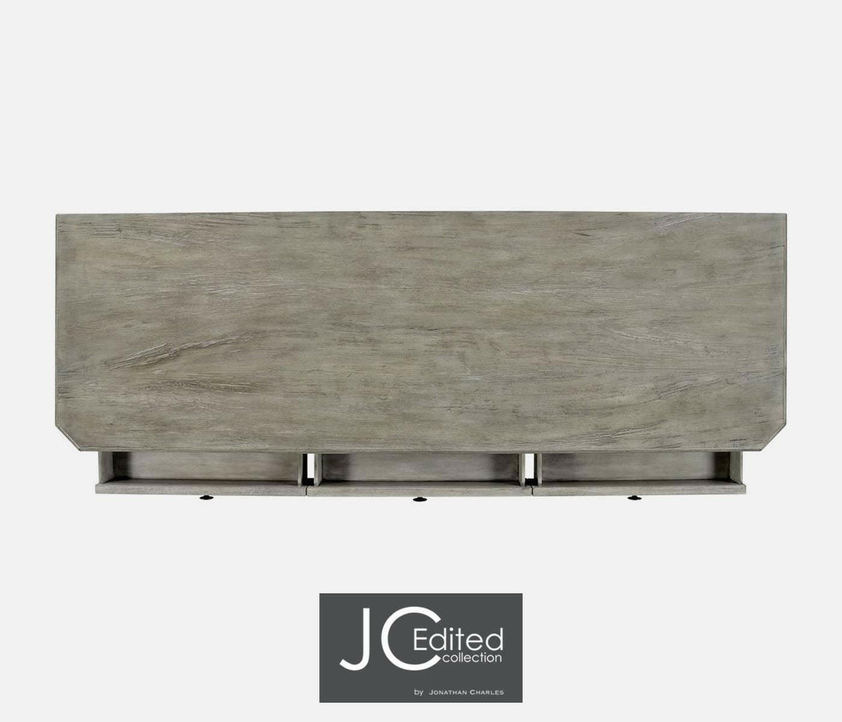 Jonathan Charles Sideboard Rustic with Three Doors in Rustic Grey.