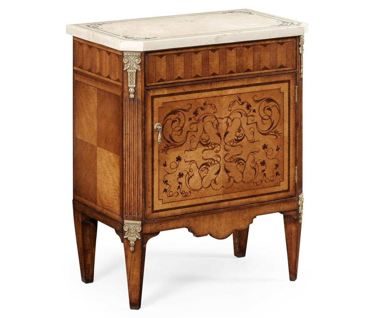 Jonathan Charles Small Cabinet Palazzo in White Scagliola.