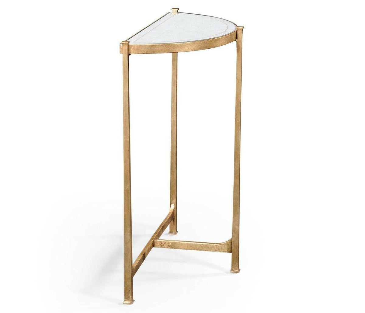 Jonathan Charles Small Demilune Console Table Contemporary - Gilded.