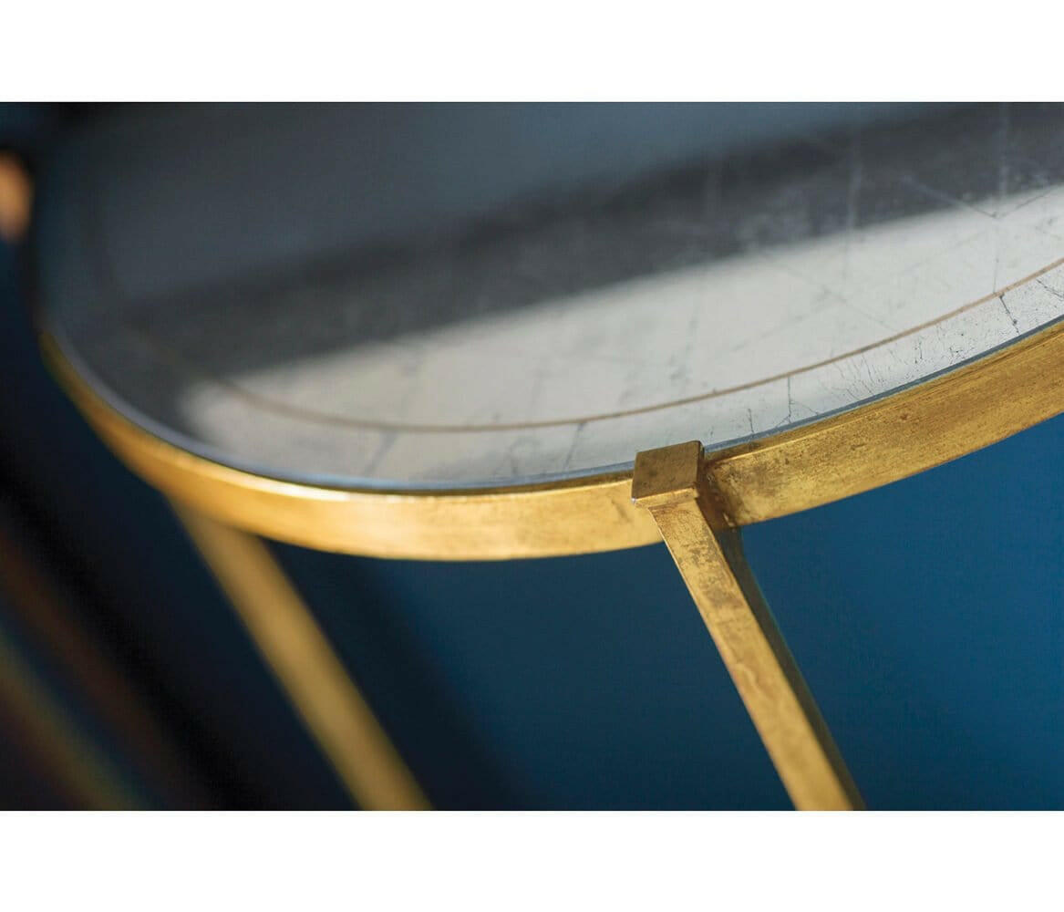 Jonathan Charles Small Demilune Console Table Contemporary - Gilded.