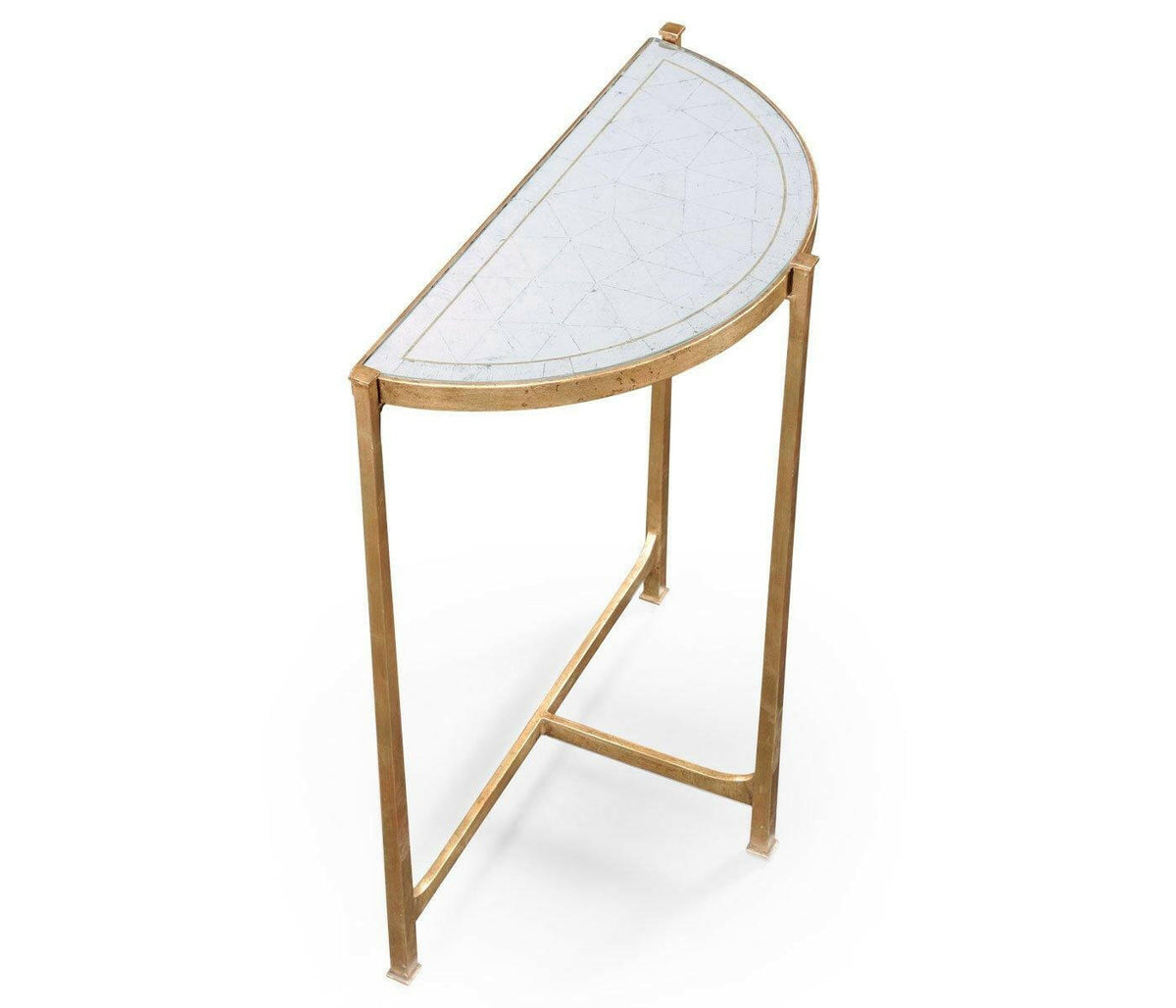 Jonathan Charles Small Demilune Console Table Contemporary - Gilded.