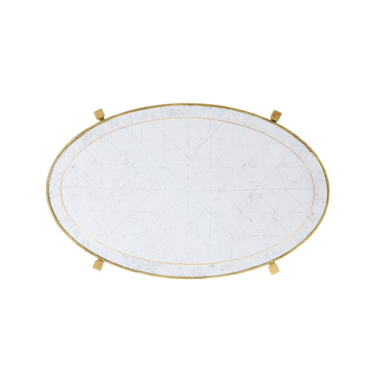 Jonathan Charles Small Oval Side Table Contemporary Three-tier - Gilded.