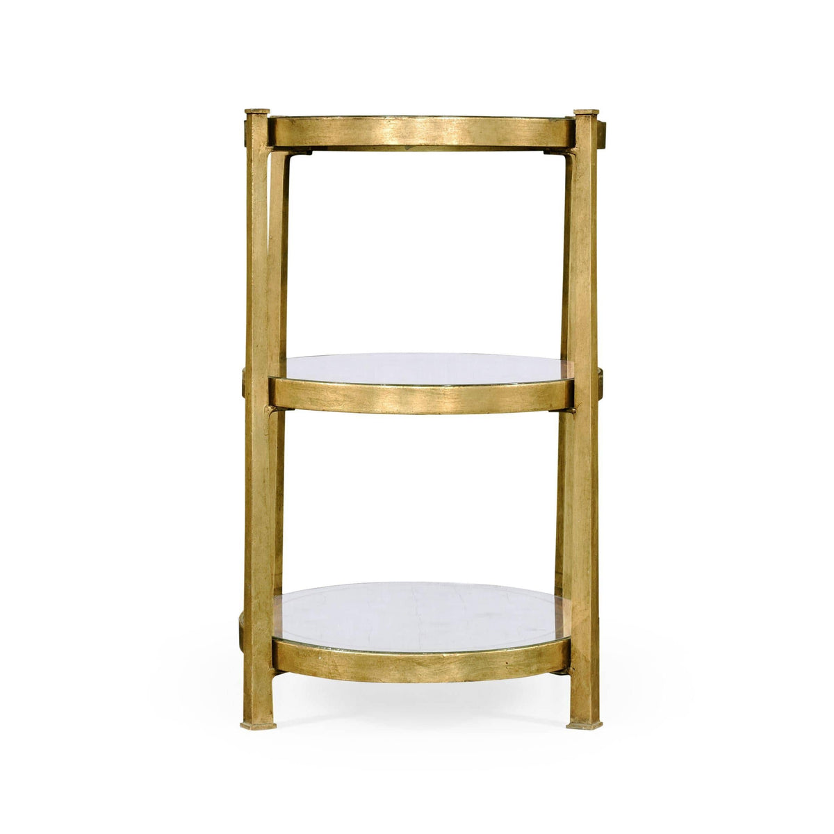 Jonathan Charles Small Oval Side Table Contemporary Three-tier - Gilded.