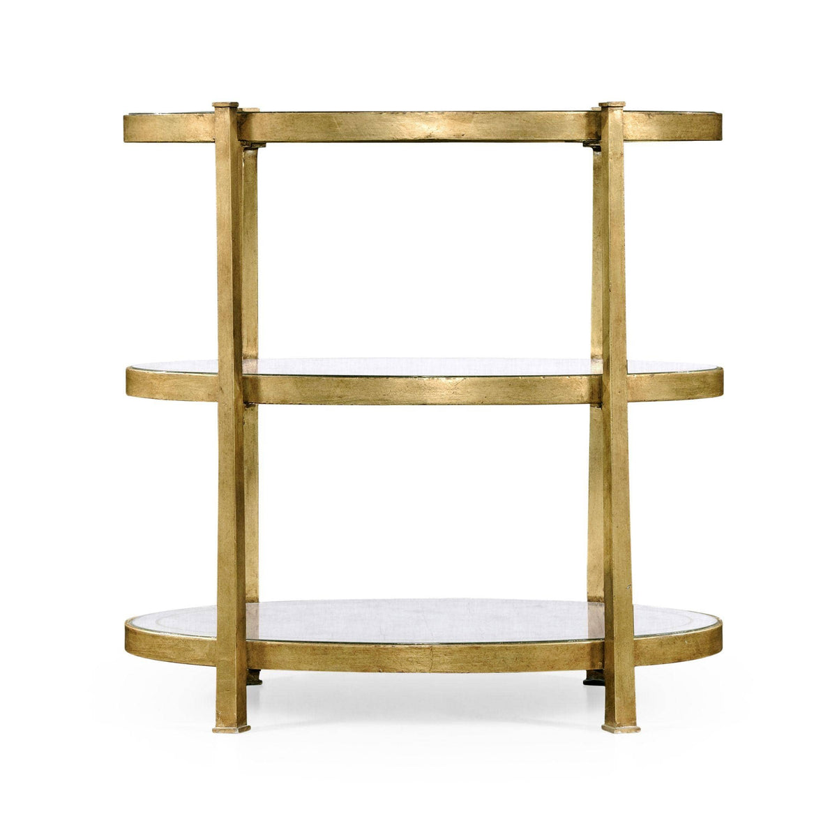 Jonathan Charles Small Oval Side Table Contemporary Three-tier - Gilded.