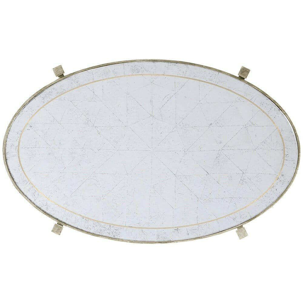 Jonathan Charles Small Oval Side Table Contemporary Three-tier - Silver.