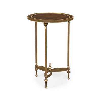 Jonathan Charles Living Jonathan Charles Small Round End Table Dark Santos with Brass Legs House of Isabella UK