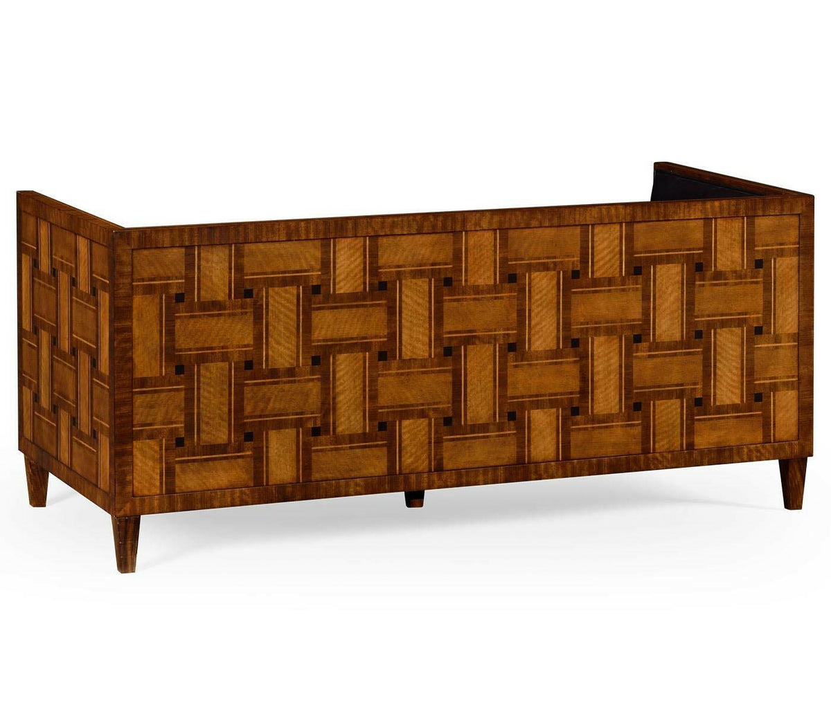 Jonathan Charles Small Sofa Mid Century in Black Leather.