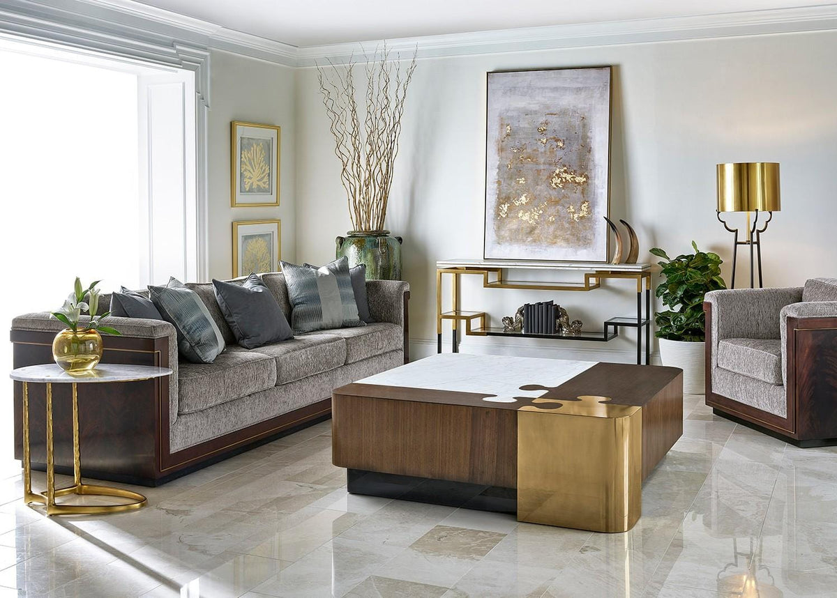 Jonathan Charles Square Coffee Table Puzzle.