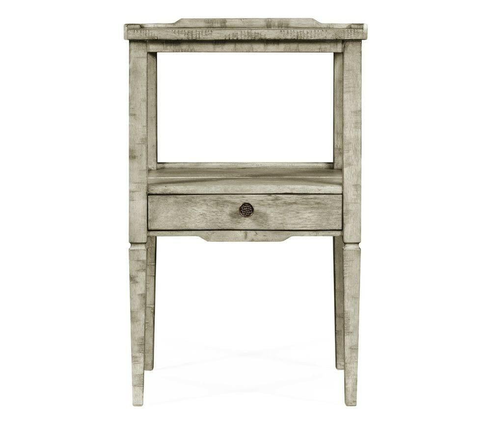 Jonathan Charles Square Lamp Table Rustic with Drawer in Rustic Grey.