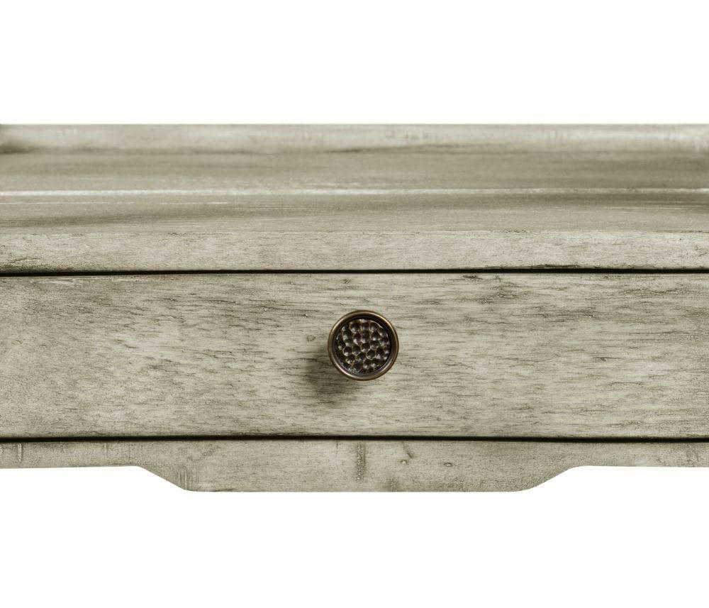 Jonathan Charles Square Lamp Table Rustic with Drawer in Rustic Grey.