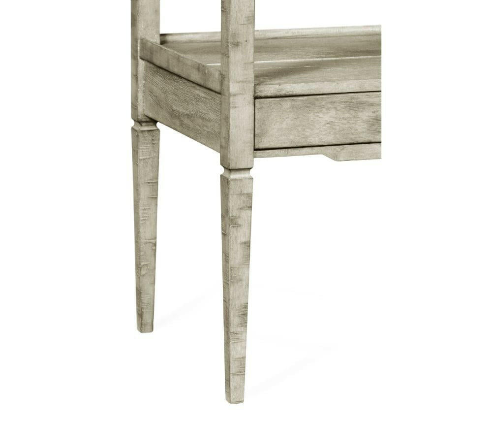 Jonathan Charles Square Lamp Table Rustic with Drawer in Rustic Grey.