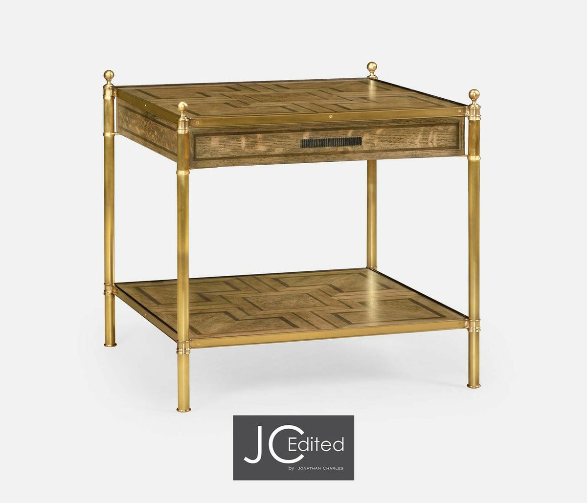 Jonathan Charles Square Lamp Table with Drawer English.