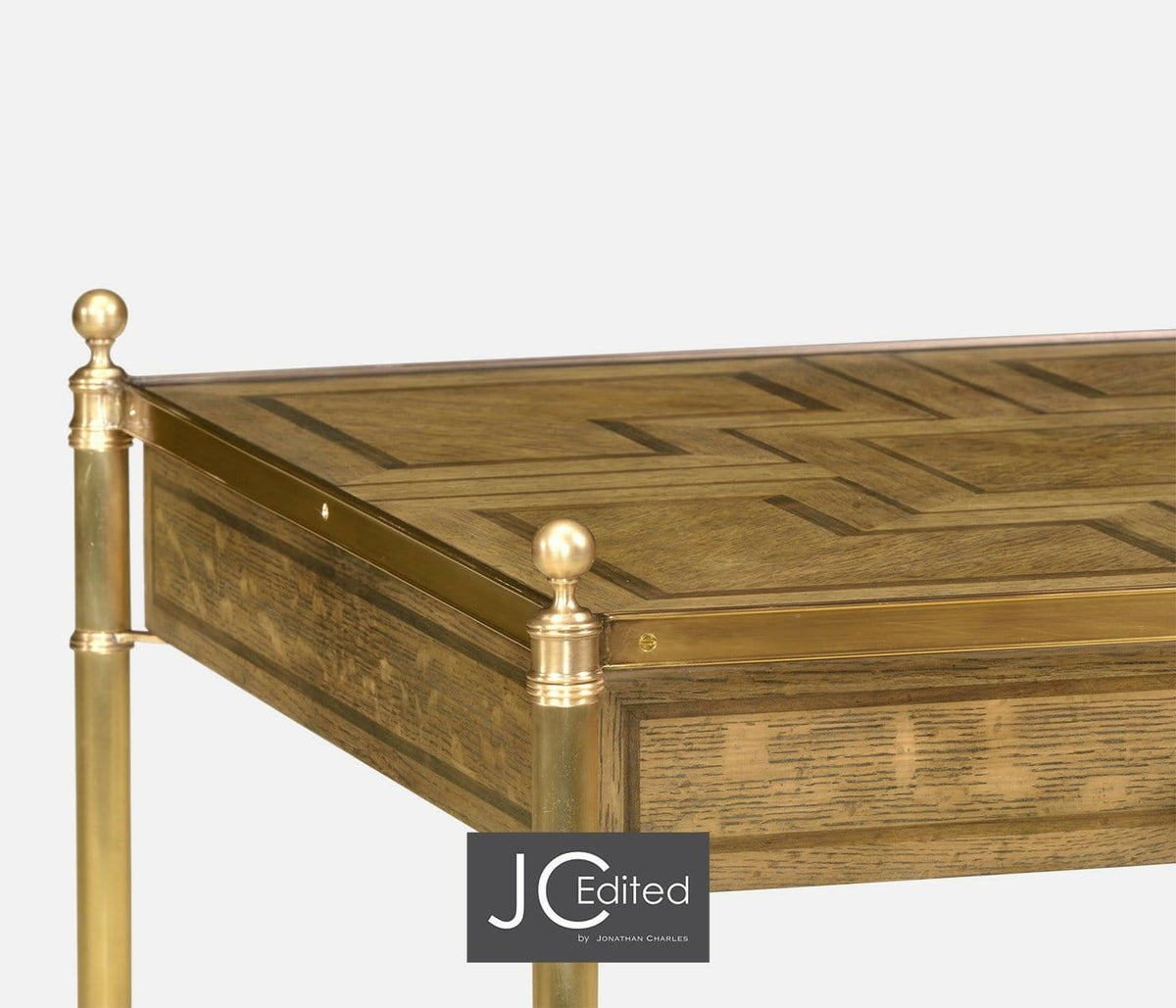 Jonathan Charles Square Lamp Table with Drawer English.