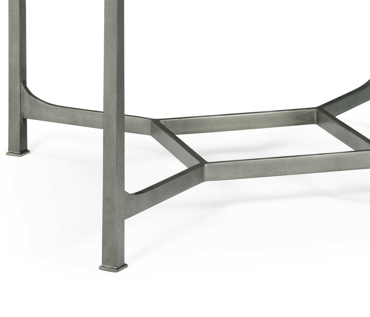 Jonathan Charles Square Side Table Contemporary with Glass Top - Silver.