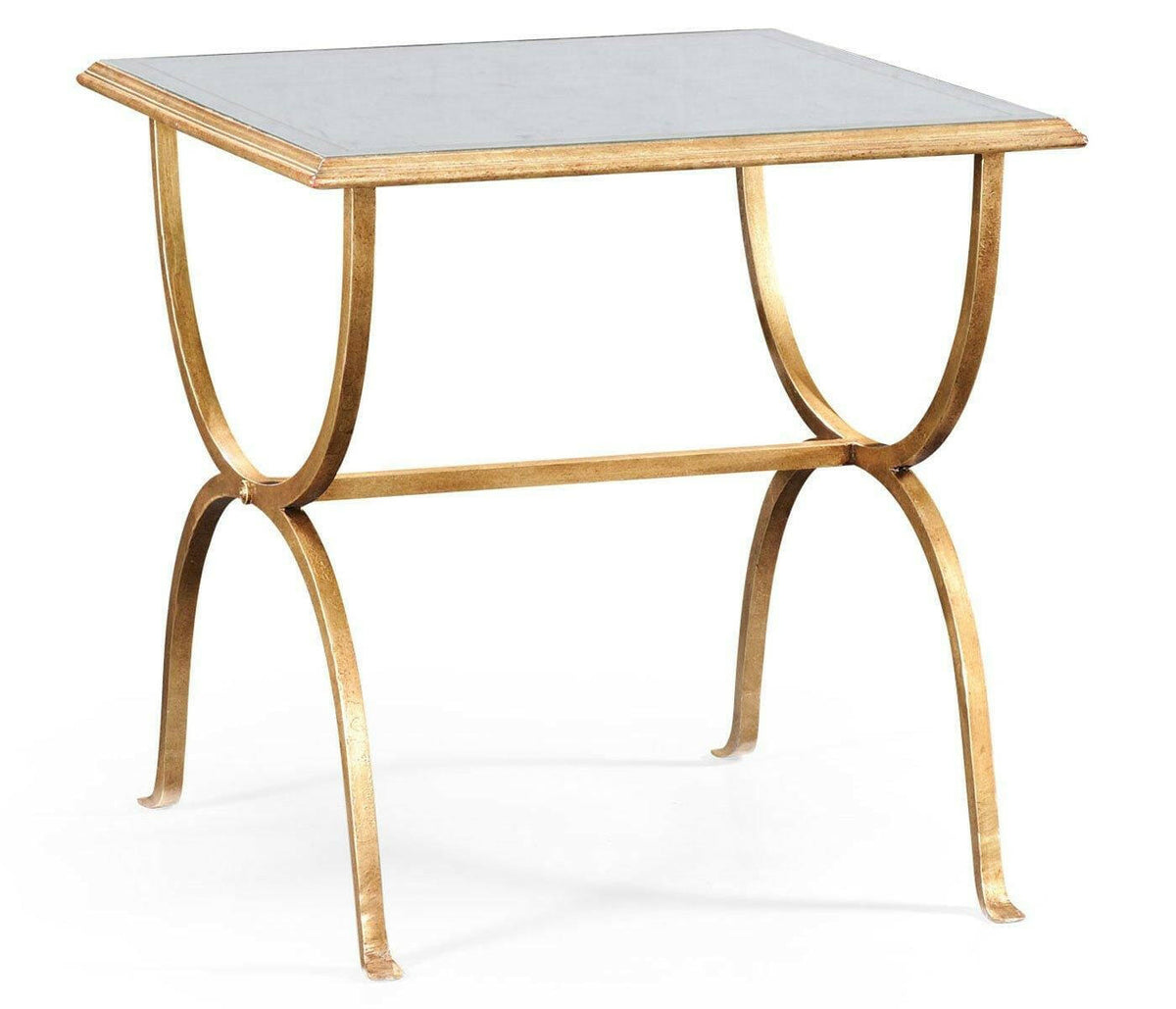 Jonathan Charles Square Side Table Horseshoe - Gilded.
