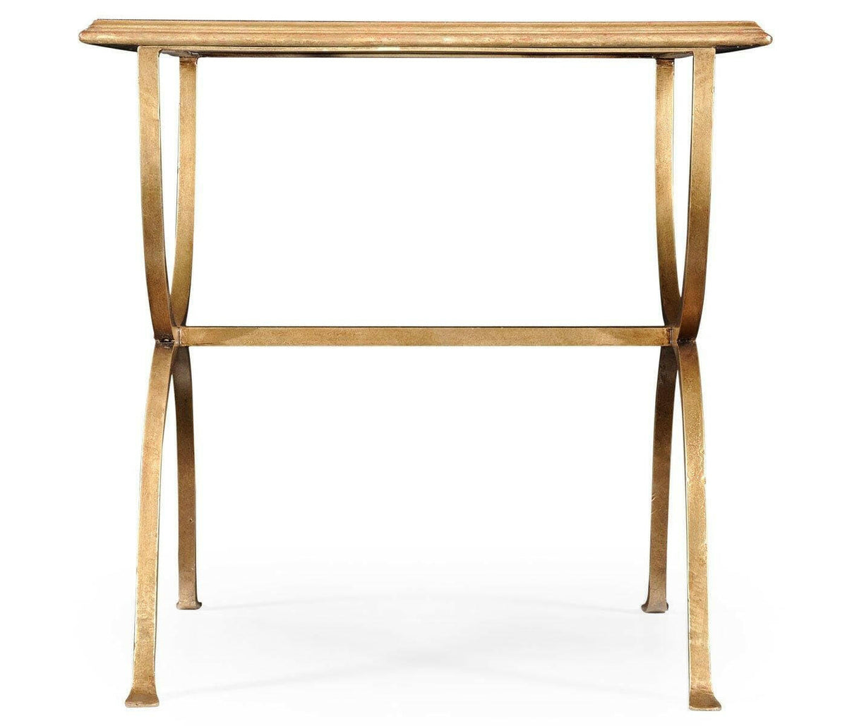 Jonathan Charles Square Side Table Horseshoe - Gilded.
