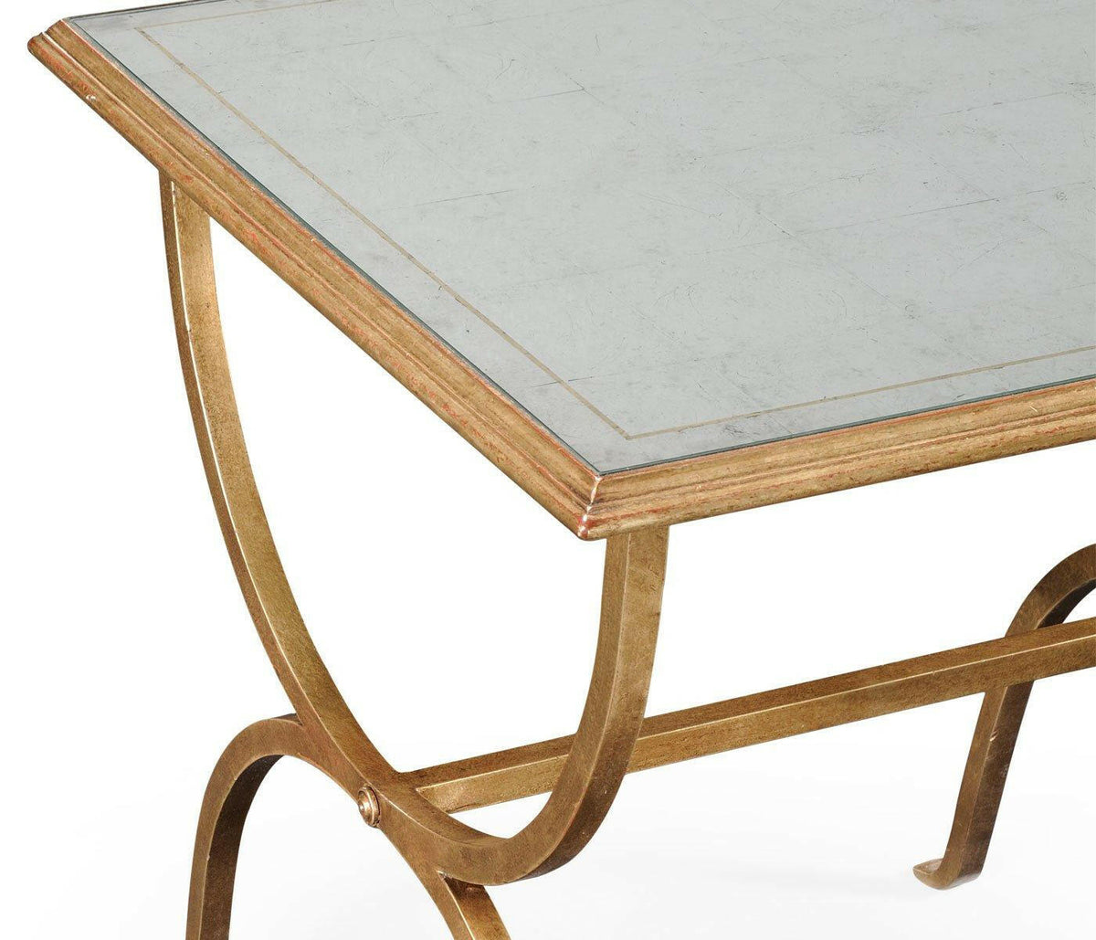 Jonathan Charles Square Side Table Horseshoe - Gilded.
