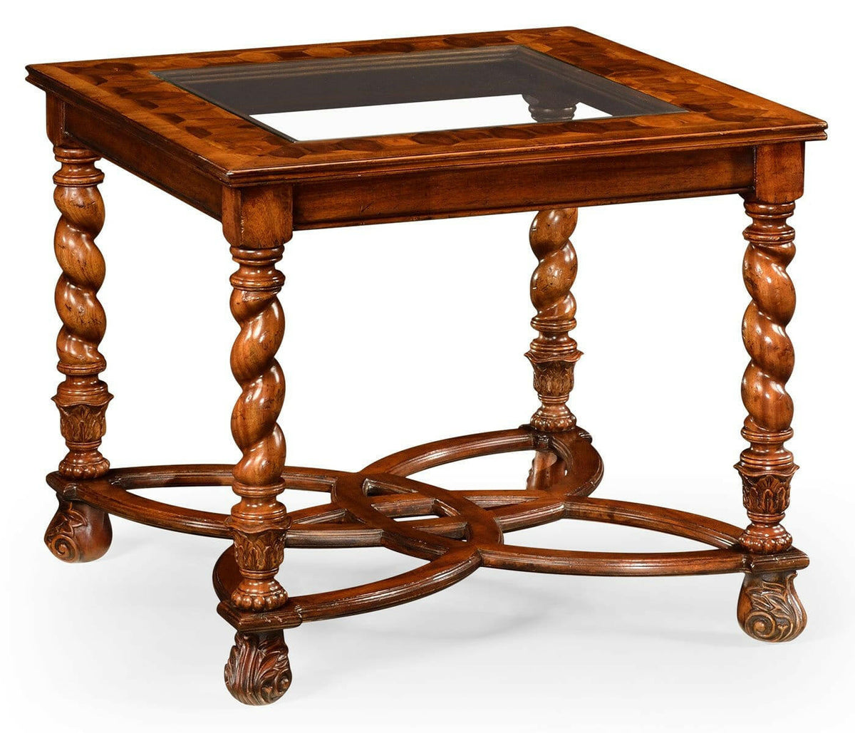 Jonathan Charles Square Side Table Oyster with Eglomise Top - Small.