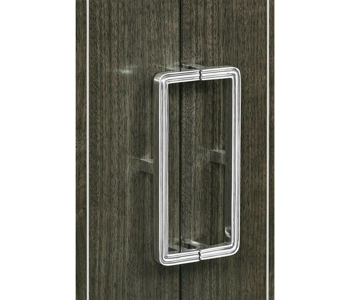 Jonathan Charles Tall Storage Cabinet in Dark Grey Walnut - Steel.