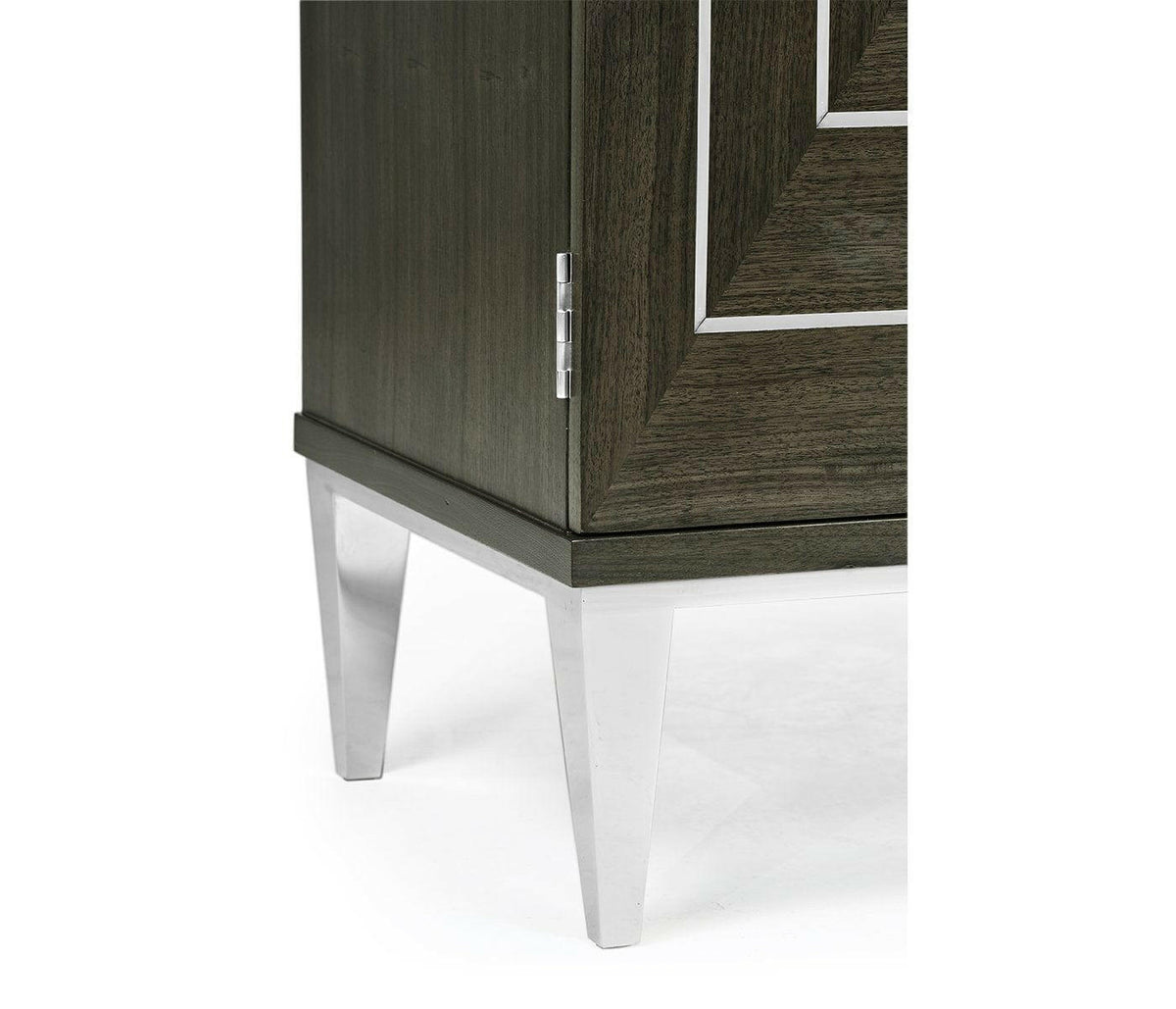 Jonathan Charles Tall Storage Cabinet in Dark Grey Walnut - Steel.