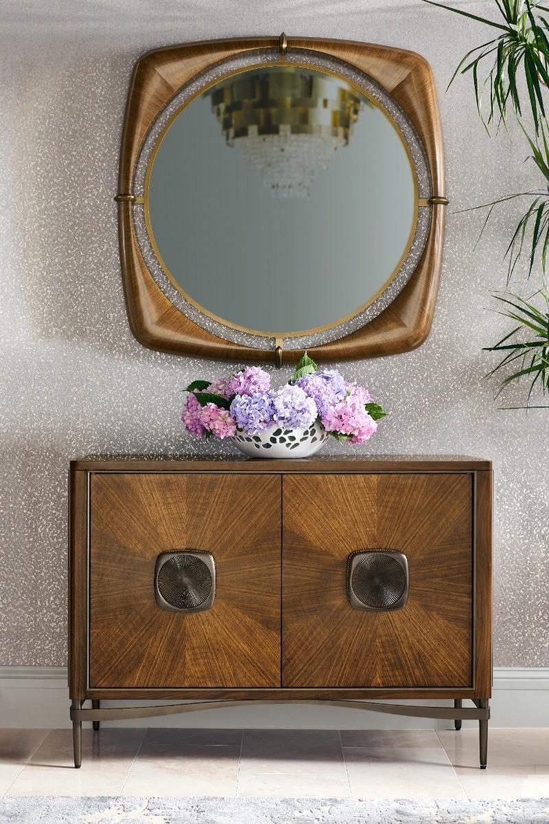 Jonathan Charles Toulouse Walnut Accent Cabinet.