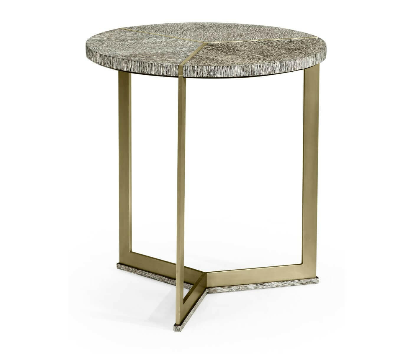 Jonathan Charles Living Jonathan Charles Transitional Oak & Brass Round Side Table - Dark French Oak House of Isabella UK