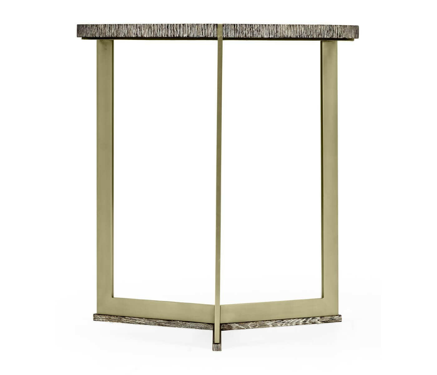 Jonathan Charles Living Jonathan Charles Transitional Oak & Brass Round Side Table - Dark French Oak House of Isabella UK