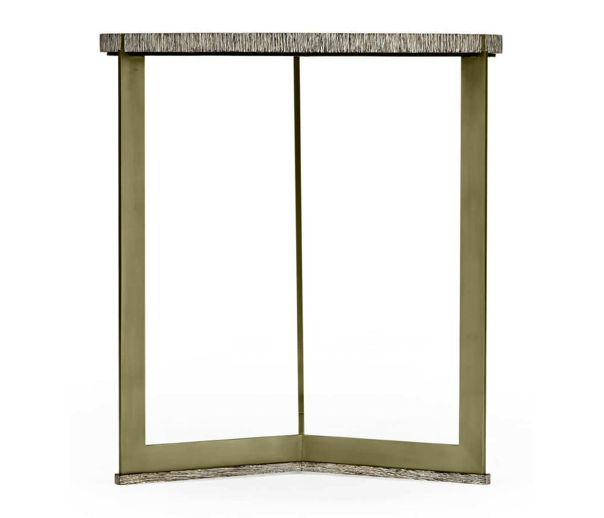 Jonathan Charles Transitional Oak & Brass Round Side Table - Dark French Oak.