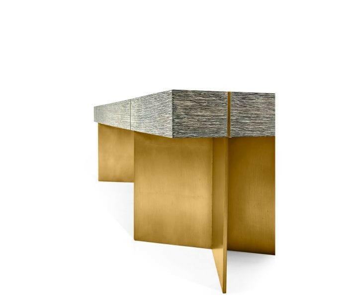 Jonathan Charles Transitional Oak & Gilded Coffee Table.