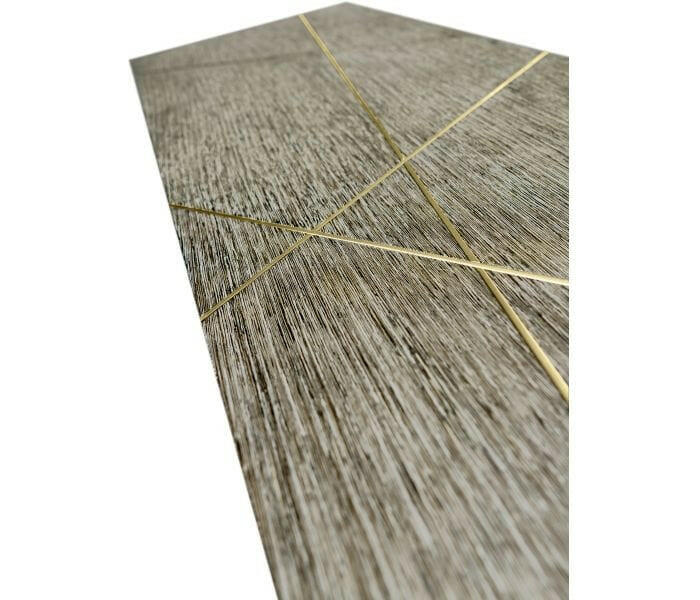 Jonathan Charles Transitional Oak & Gilded Console Table.