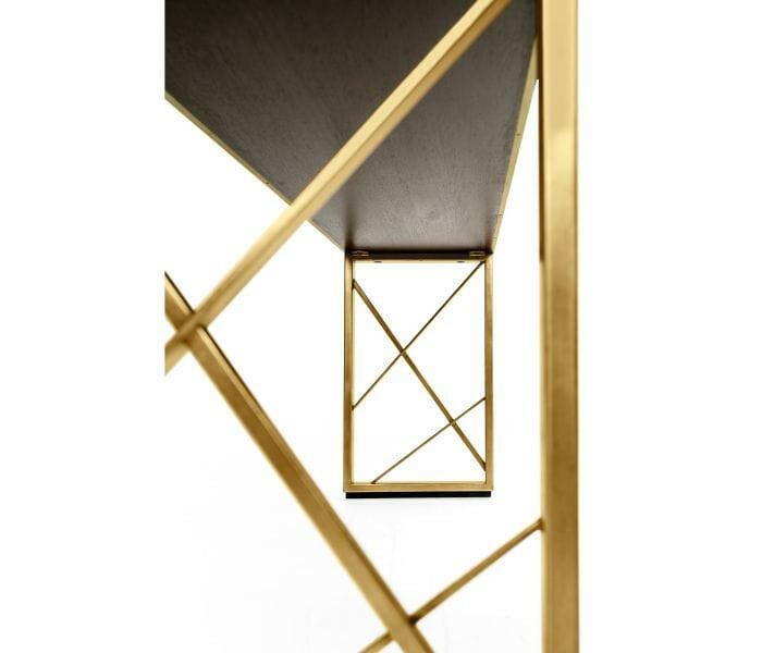 Jonathan Charles Transitional Oak & Gilded Console Table.