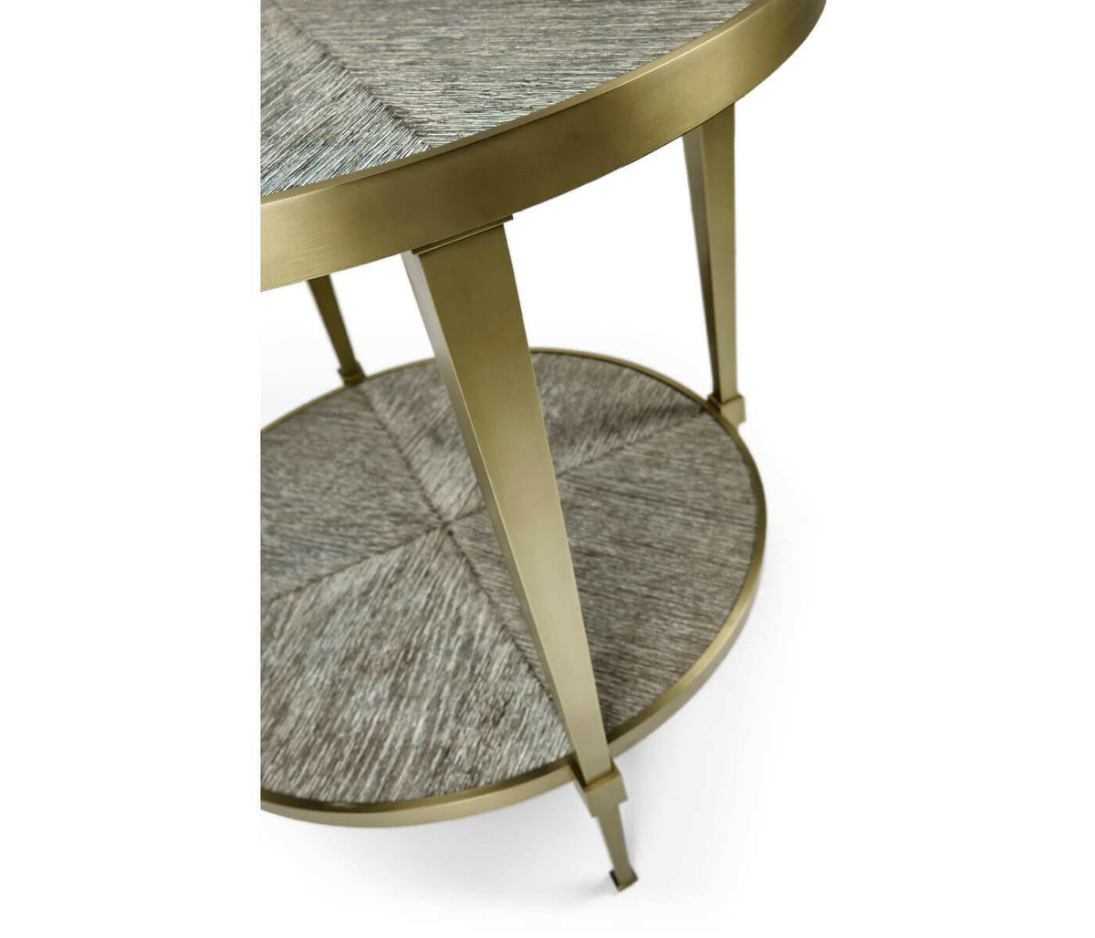 Jonathan Charles Transitional Round End Table - Dark French Oak.