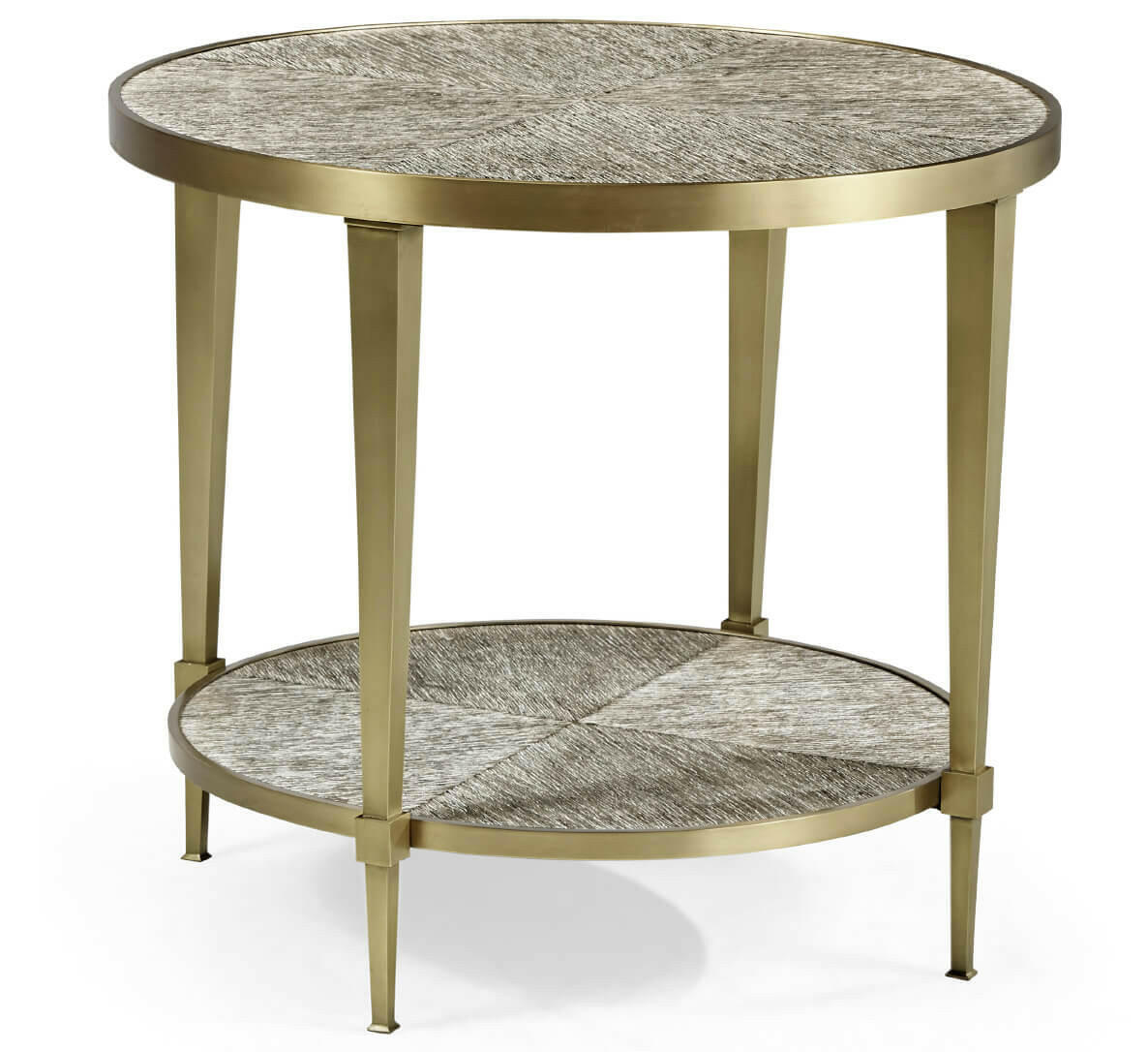 Jonathan Charles Transitional Round End Table - Dark French Oak.