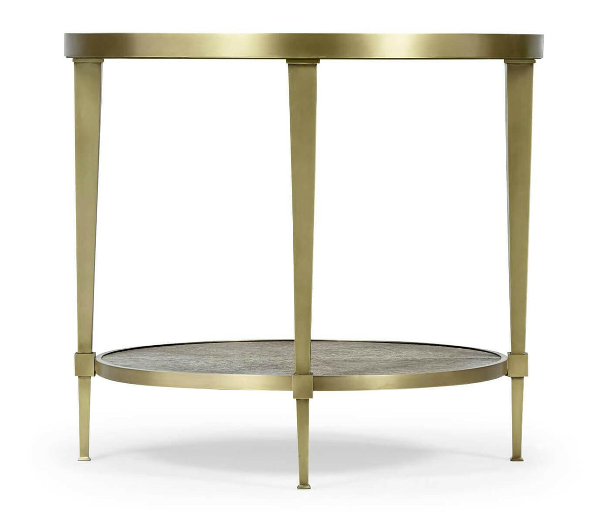 Jonathan Charles Transitional Round End Table - Dark French Oak.